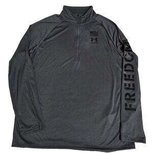 Under Armour 1/2 Zip Freedom Tech Pullover Men's L Dark Gray NWT